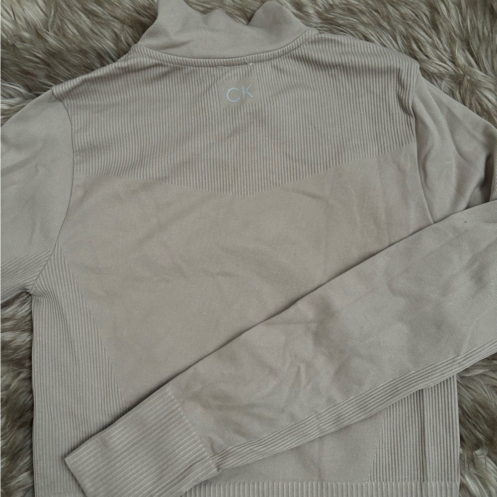 Calvin Klein beige athletic zip up (size S) - Picture 2 of 2